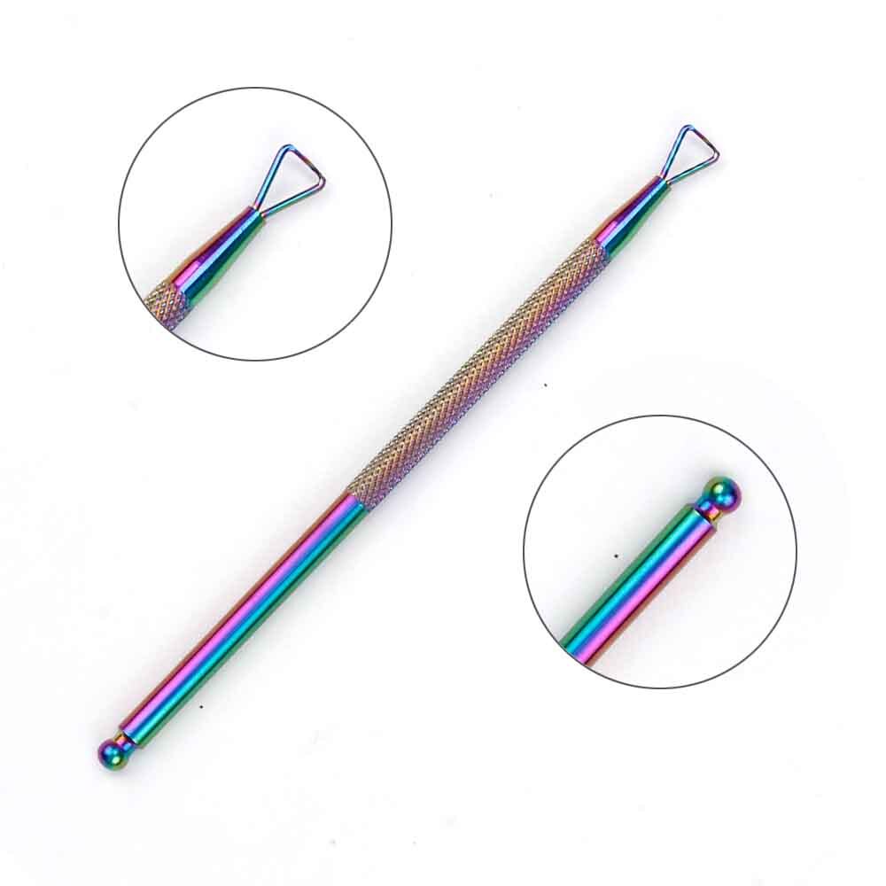 Nail Gel Polish Remover Culticle Pusher Cleaner Nail UV Gel Lak Remover Dead Skin Removing Stainless Steel Manicure Nail Art: Color Single-end