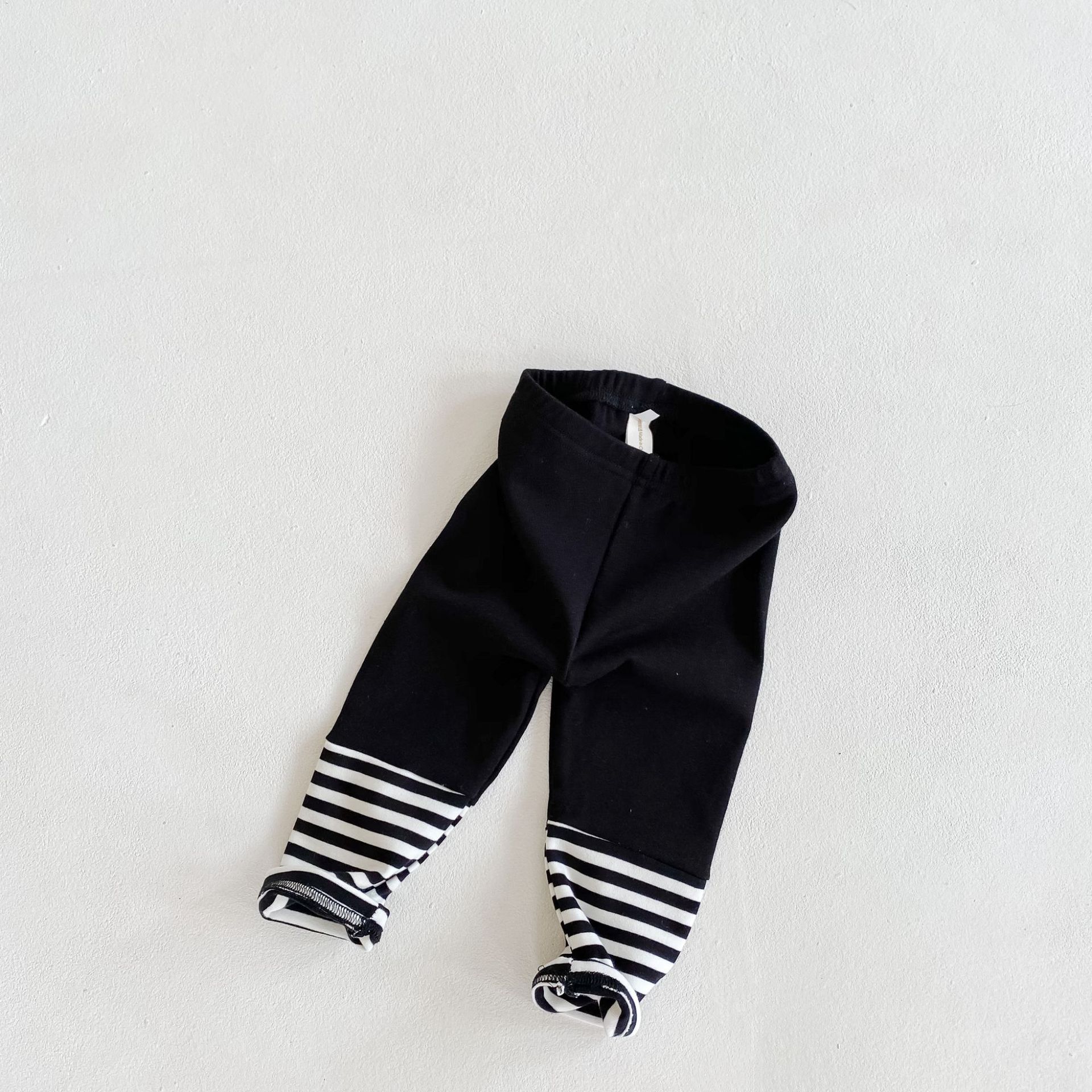 Babymeisjes leggings herfst winter warme baby gestreepte legging kinderbroek voor 0-24m kinderen kleding: 95105 zwarte / 9m