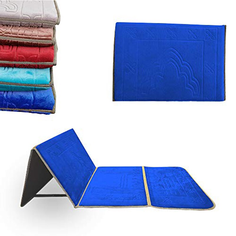 Esterilla plegable portátil para hacer ejercicio, esterilla de meditación y Yoga, para exteriores, Fitness, gimnasia, gimnasio, suelo, silla ergonómica, soporte para la espalda: Azul