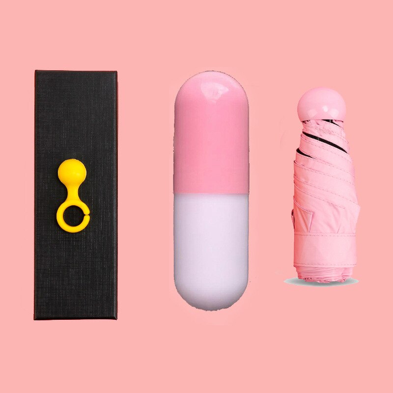 Capsule Mini Paraplu Ultralichte Paraplu Pocket Zwart Rubber Zonnebrandcrème Paraplu Reclame Paraplu 6K Clear Paraplu