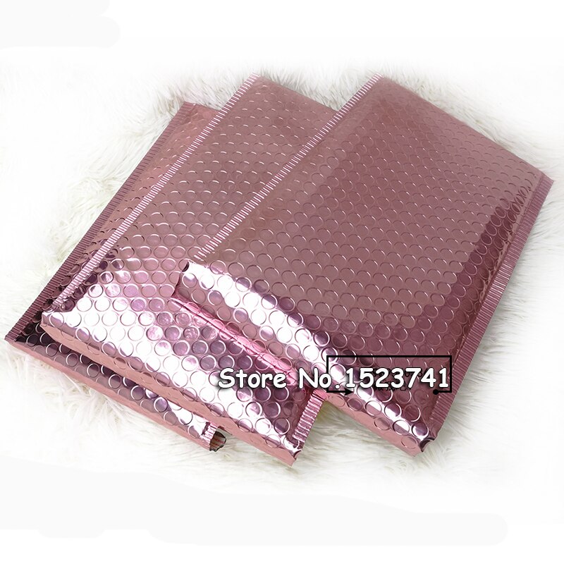 25 uds. Sobre de burbujas de oro rosa de 15x20 + 4 cm, sobre de burbujas de papel de oro rosa para embalaje de , bolsa de recuerdo de boda
