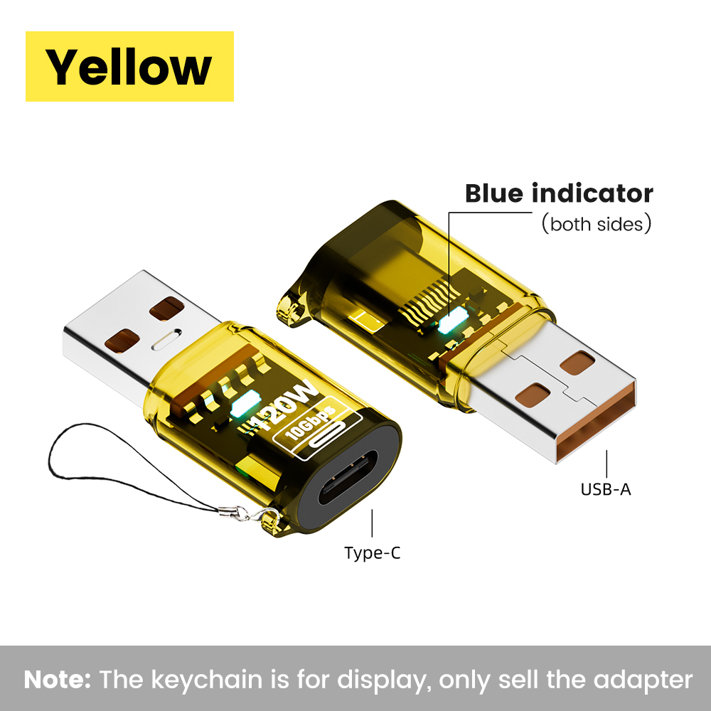 Adaptador OTG de 120W USB3.2 macho a conector hembra tipo C 3 en 1 transferencia de datos convertidor de auriculares de carga rápida para iphone 15 16: orange