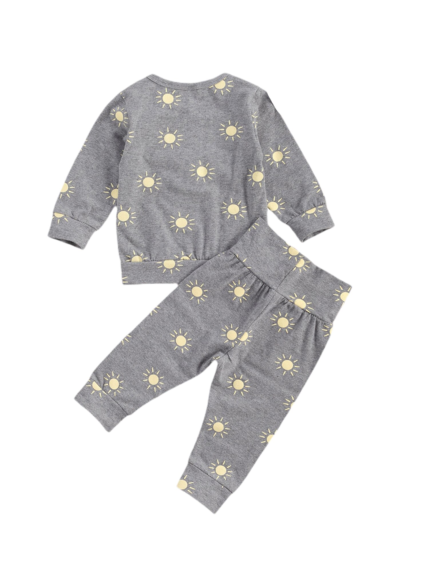 Pudcoco toddler afslappet hyggeligt blødt tøj lange ærmer + lange bukser lille soltryk enkeltbrystet forårstøj 0-18m
