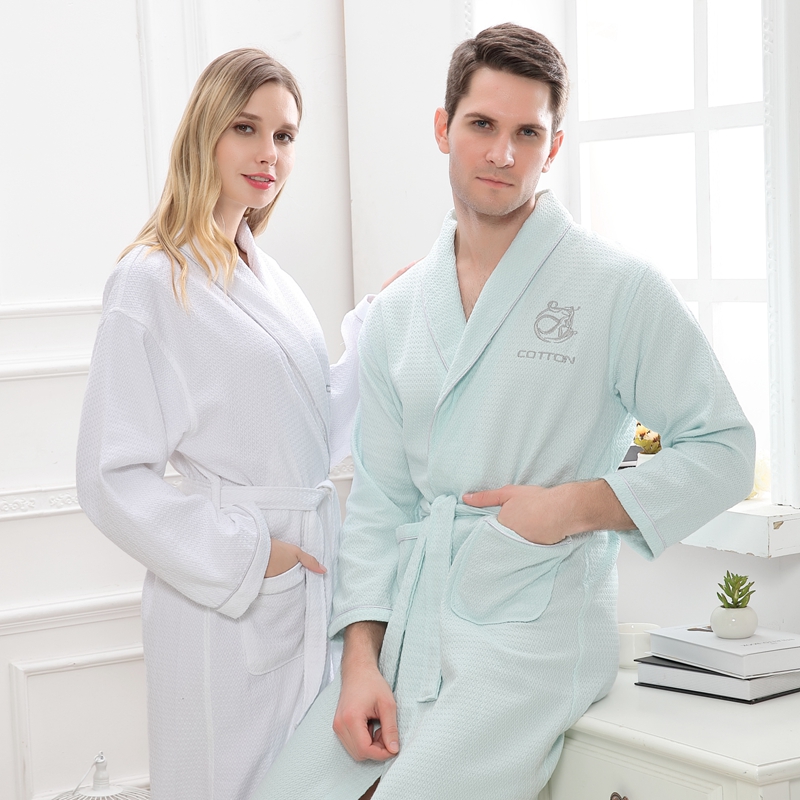 Bomull badekåpe menn kimono kappe pijamas lang myk varm xl sove salong peignoir nattkjoler elskere brudepike kapper sommer
