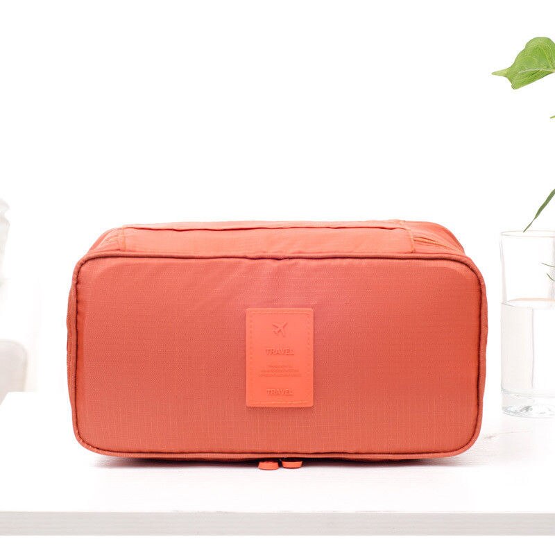Maksimum leverandør oxford rejse opbevaringspose bh undertøj taske organisator boks toiletartikler kosmetik etui: Orange