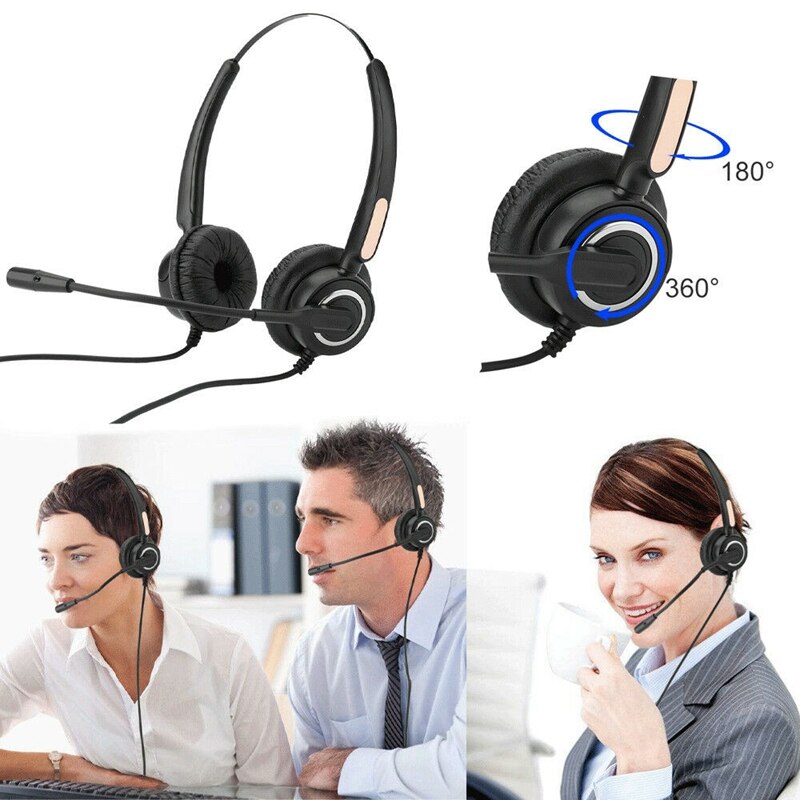 RJ9 Callcenter Hoofdtelefoon Mono Hoofdtelefoon Ruisonderdrukking Headset Call Hoofdtelefoon Met Microfoon