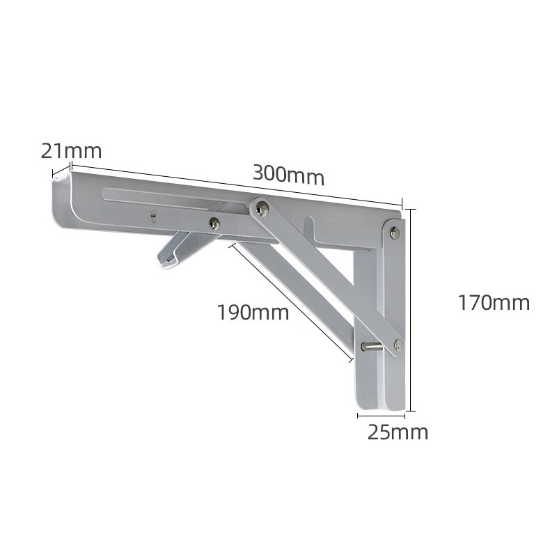 2pcs Folding Bracket For Shelf Table Desk Wall Mounted Support Collapsible Long Release Arm Space Savin Durable: 12 Inch White