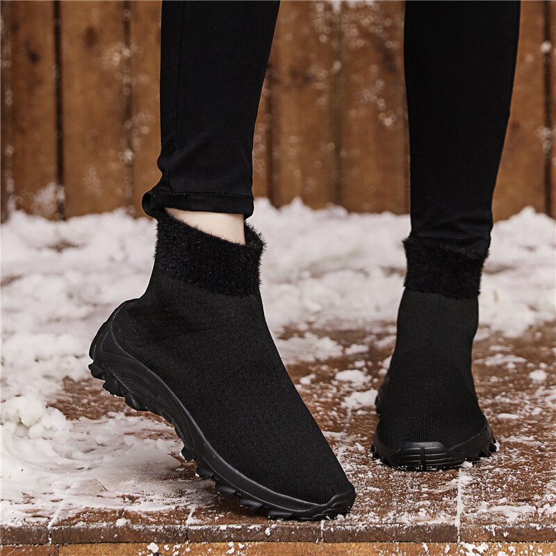 Yrrfuot winter high-top warm gesneden fluwelen damesschoenen outdoor solf all-match gevulkaniseerde schoenen dames sneaker sokken schoenen