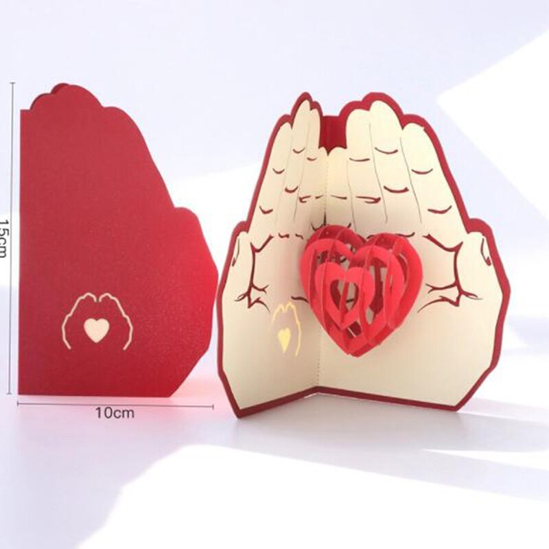 3D Pop-up Cards Valentine's Day Lover Happy Birthday Party Invitation Folding Type Stereo Greeting Card