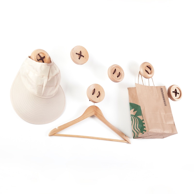 Crochets pour Robe en bois, décoration murale en bois de chêne, crochets pour manteaux, porte-vêtements, Europe du nord