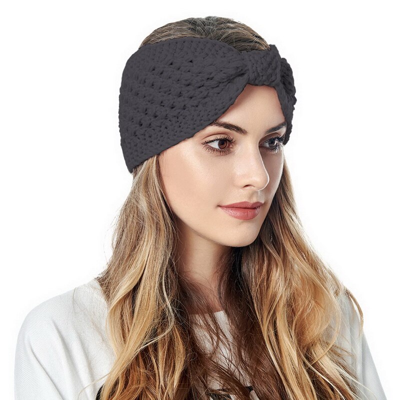 Neue Winter Gestrickte Elastische Stirnbänder Turban Für Frauen Mädchen Stricken Wolle Haarband Häkeln Bogen Breite Stirnbänder Haar Zubehör: 8