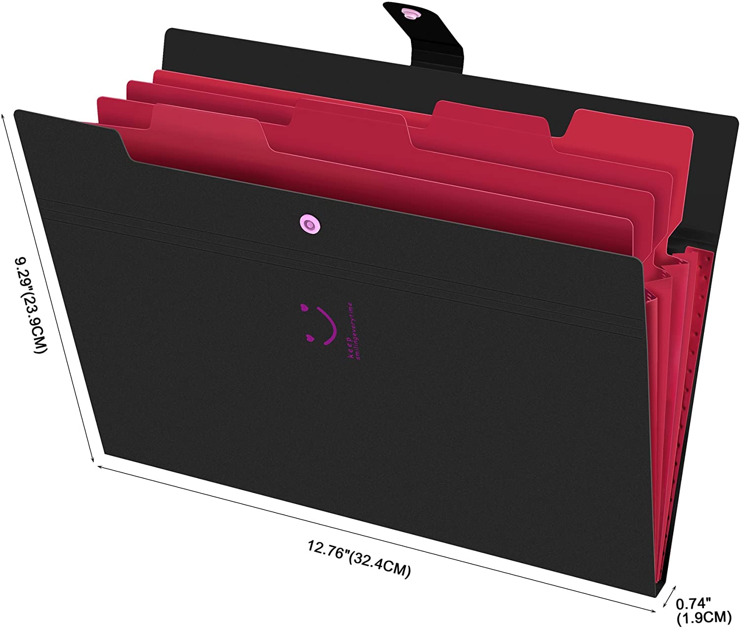 Expanding File Folders 5 Pockets Document Organizer A4 Letter Size Plastic File Folder with Labels Document Holder