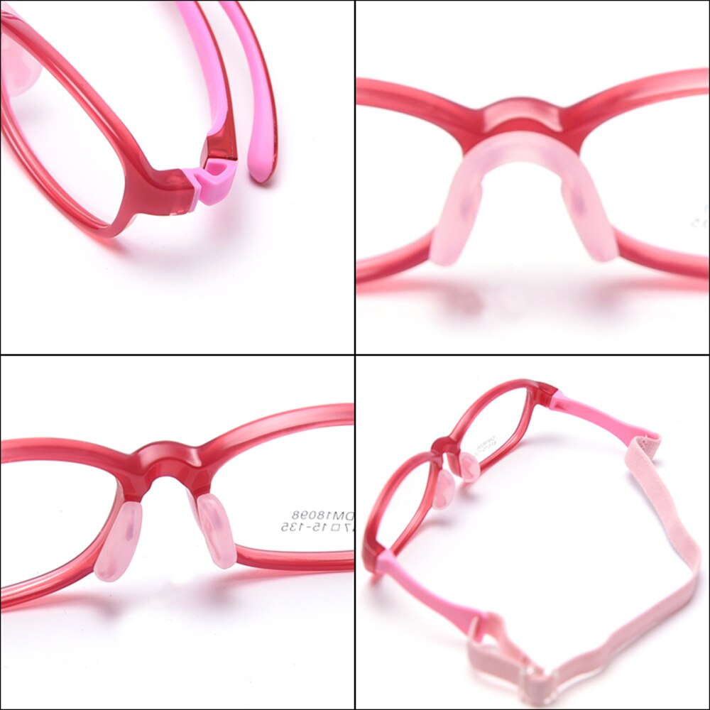 Peekaboo children square eyewear tr90 frame pink black girl optical glasses frame kids boy clear lens ultralight anti blue