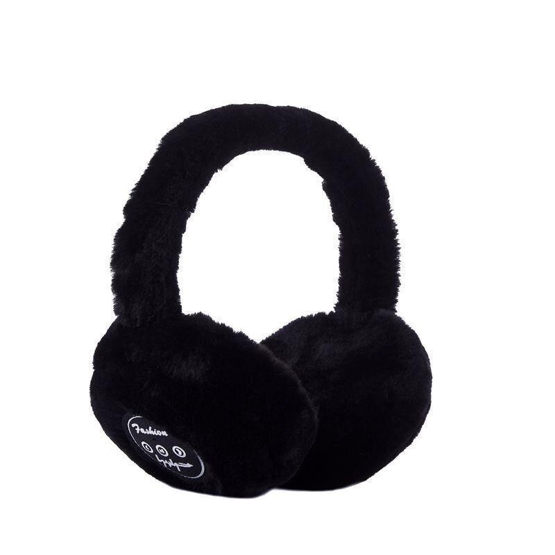 Casque sans fil Bluetooth avec Microphone cache-oreilles chauds hiver enfant écouteurs enfants fille casque de musique pour iPhone 12 téléphone: Black