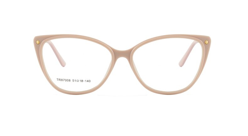 Monturas de gafas transparentes con luz azul para mujer, lentes de estilo de ojo de gato rojo, gafas graduadas con montura para ordenador: Pink