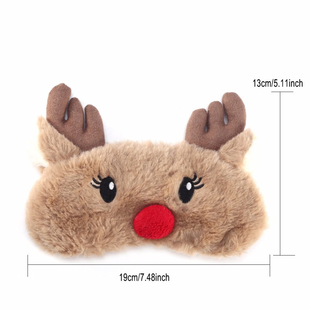 Christmas Deer Anti Snoring Cartoon Sleep Mask,Cute animal patterns Eye Cover,Super Soft Eye Blindfold Sleeping Mask