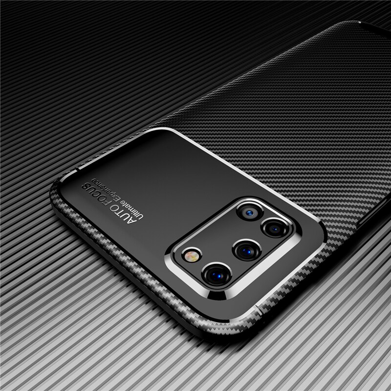 For Oppo A92 Case Cover Soft Silicone Bumper Anti-knock Carbon Fiber Cover For Oppo A52 Case For Oppo A92 A72 A52 Shell 6.5 inch