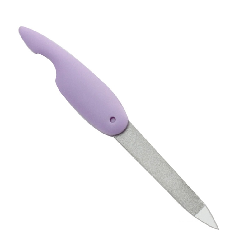 1 Pcs Cartoon Folding Nail File Metalic Stainless Steel Fold Purple Cuticle Lime A Professionel Tool Files Random Color