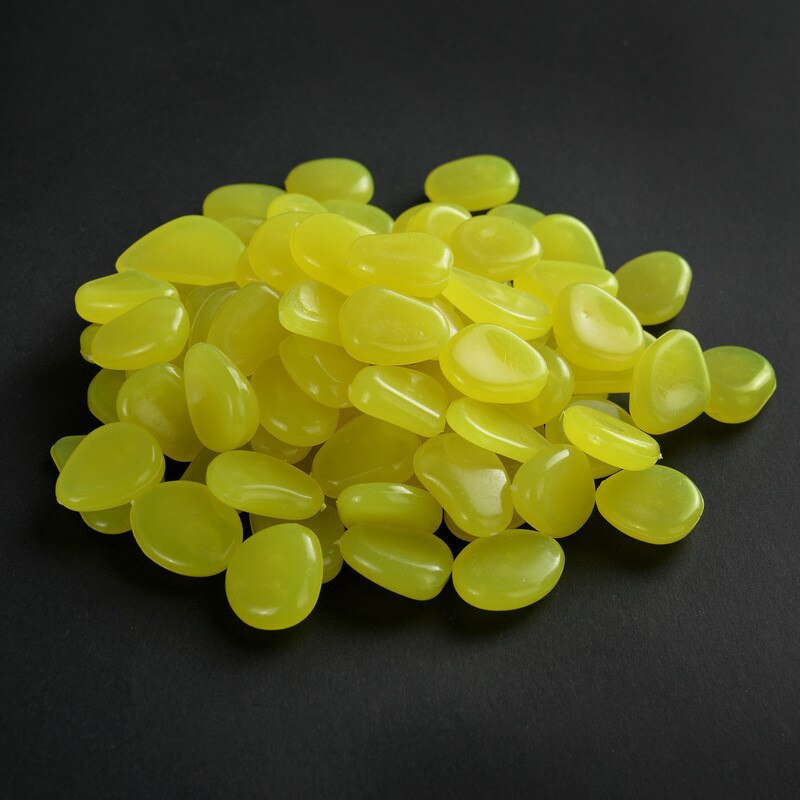 Piedras luminosas para decoración de jardín, guijarros decorativos que brillan en la oscuridad, para pecera al aire libre, piedras de guijarros, mezcla de colores para acuario, 50 Uds.