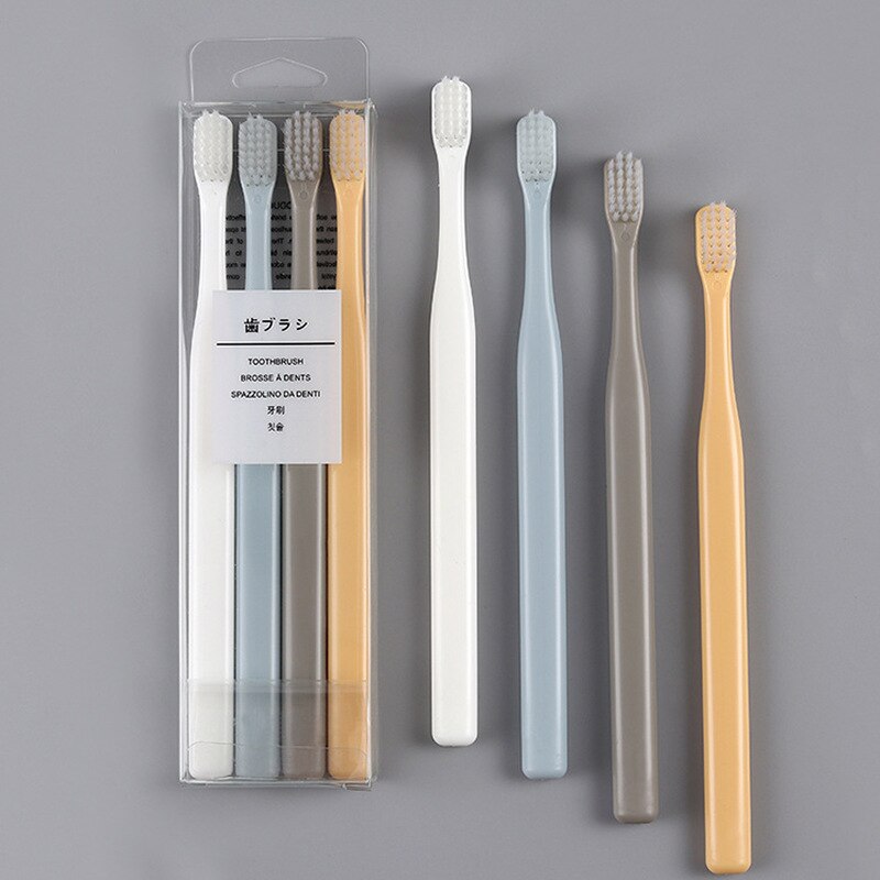 4 PCS/Lot Multi-Color Soft Bristle Small Head Toothbrush Tooth Brush Portable Travel Eco-friendly Brush Tooth Care Oral Hygiene