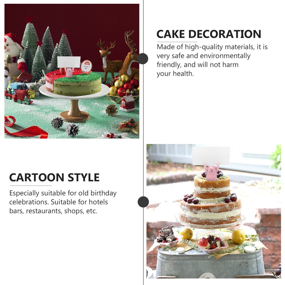 3pcs Cartoon Cake Topper Resin Cake Decoration Message Photo Holder