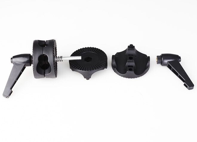 Cabezal de agarre giratorio Dual, abrazadera de rueda de montaje en ángulo doble, soporte de conector, brazo de soporte Reflector, soporte de luz