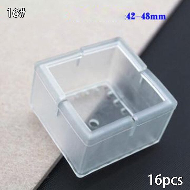 16x Silicone caoutchouc chaise jambe pieds tampons meubles couvre plancher protecteur rond carré chaise Table pied couvre: 16