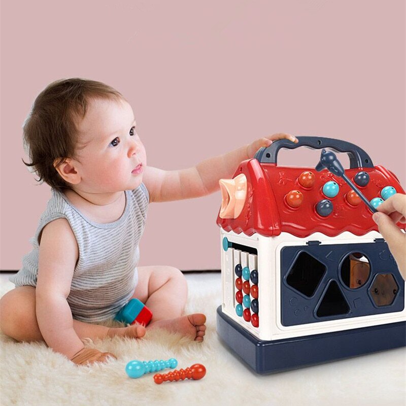 Electronic Music Baby Educational Toys for Polyhedron Cube Eletric Drum Piano Game House Sound Juguetes Toddler Xmas