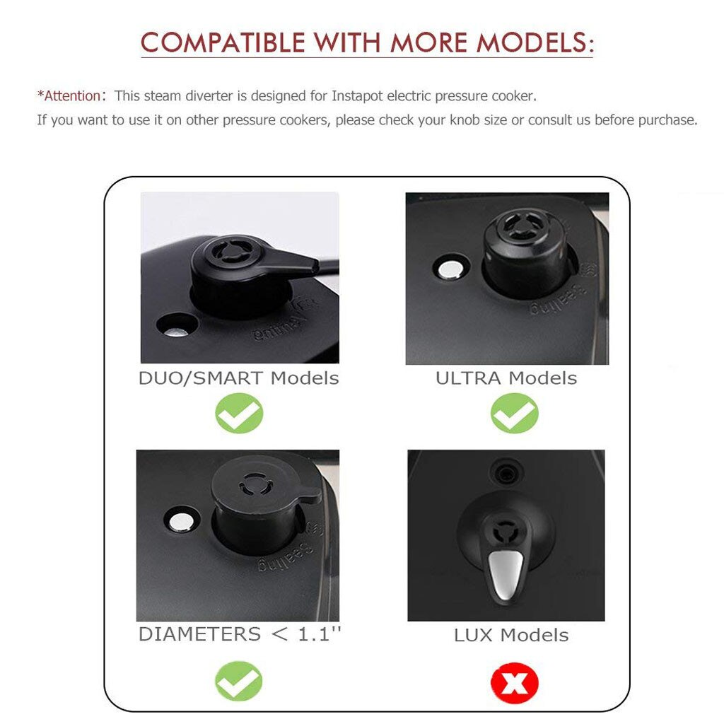 Pressure Cooker Steam Diverter Release Valve Accessories 360 Rotating Silicone Pressure Cooker Steam Release Pipe