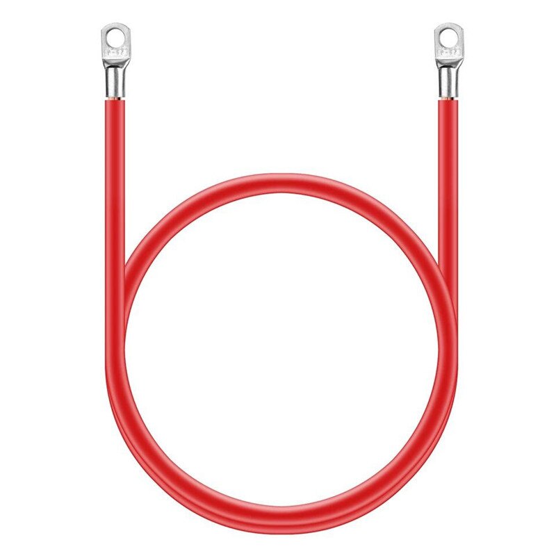 2Pcs 50Cm 5awg 100a Koperdraad Negatieve Batterij Grond Kabel Terminal Kit 16 Vierkante Batterij Connection Cable Cord lijn Met Lug