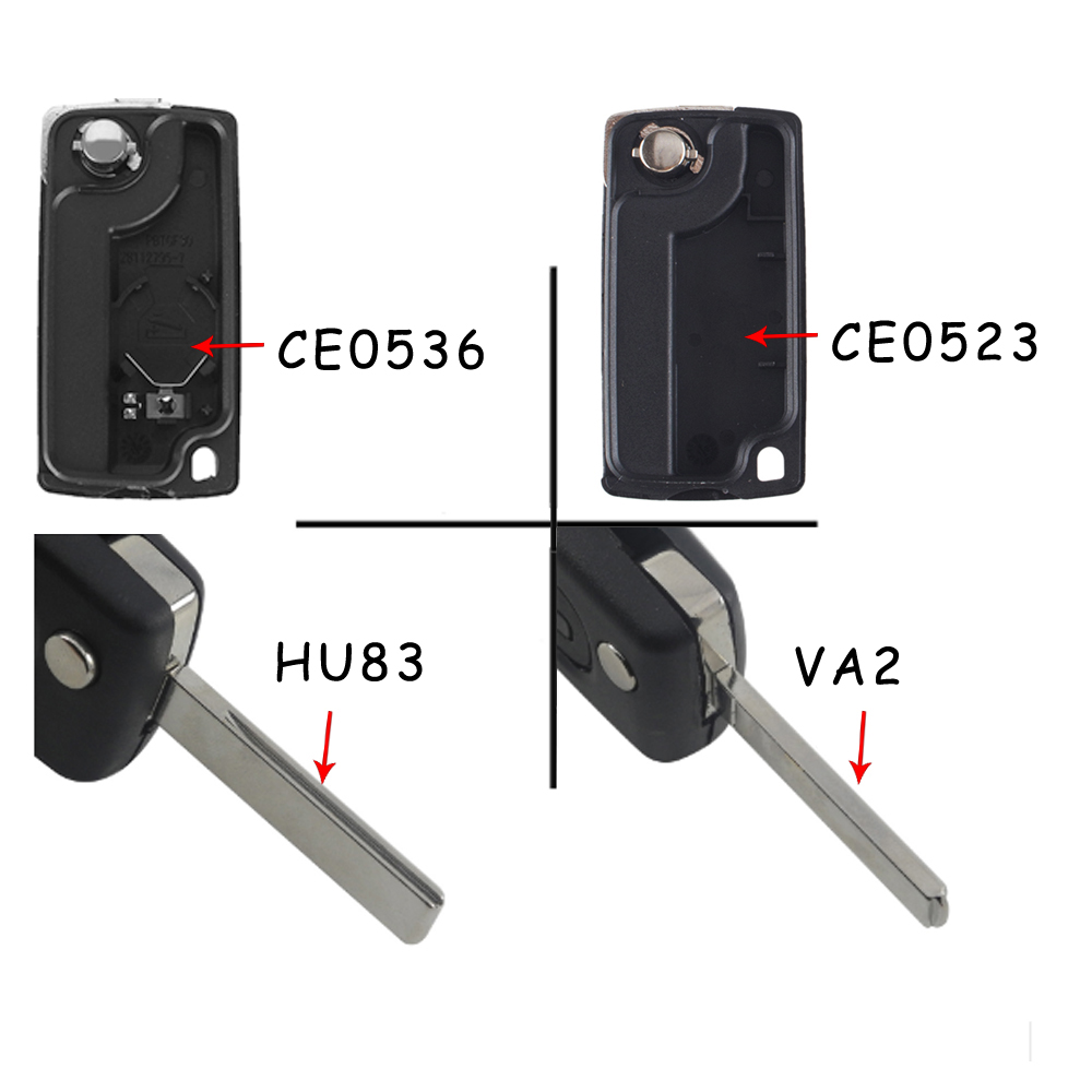 Fernbedienung Auto Schlüssel Shell für Peugeot 207 307 308 407 607 807 für Citroen C2 C3 C4 C5 C6 Flip schlüssel Fall (HU83/VA2,CE0523/0536)