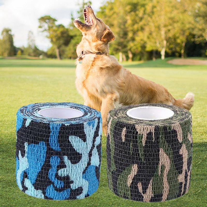 1pc animal de compagnie extérieur Camouflage pansement imperméable médical auto-aide chien thérapie chat premier adhésif élastique fil Kit animal de compagnie pansement N2X4