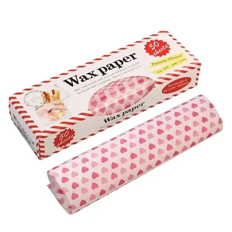 50Stck/1viel Wachs Papier Lebensmittel Verpackung Geschenkpapier Lebensmittel Klasse Fett Papier für Brot Sandwich Burger Ölpapier backen Werkzeug backen