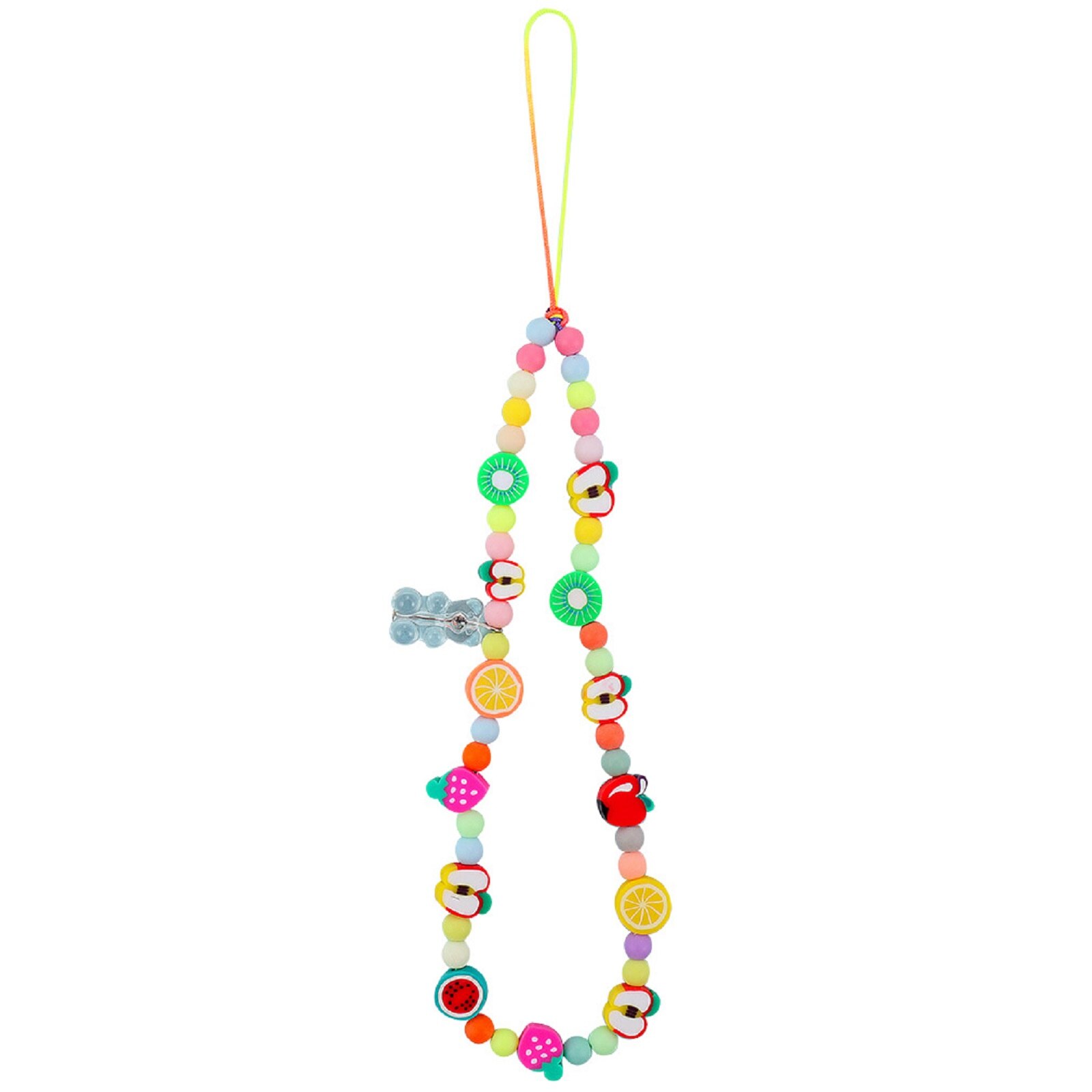Trendy Pearl Clay Beads Mobile Phone Chains Anti-lost Handmade Lanyard Acrylic Charm Hanging Cord for Women Girls: 9
