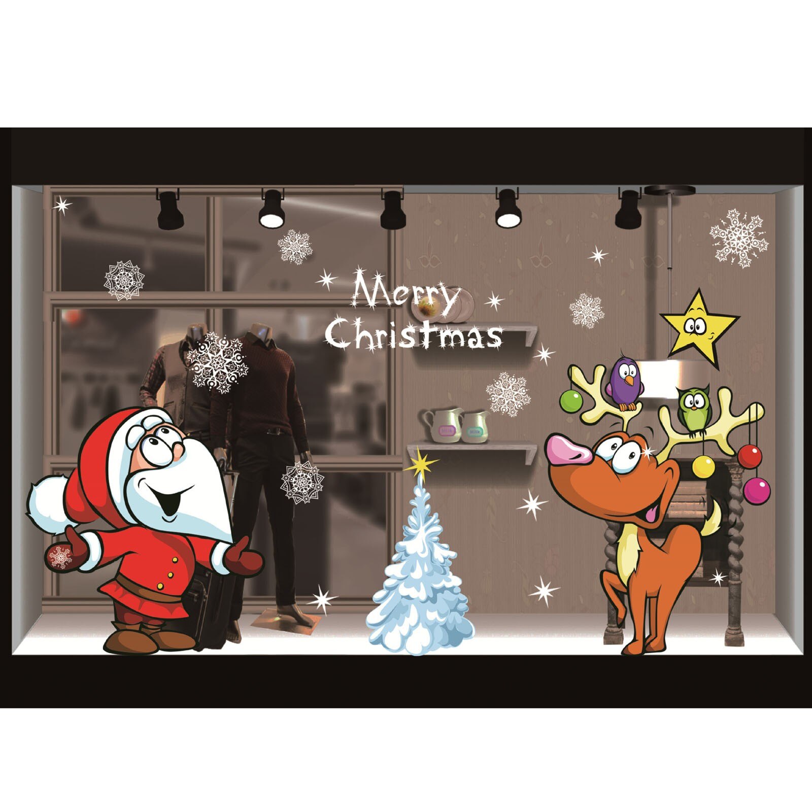 Frohe Weihnachten Zauberstab Kunst Abnehmbare Hause Vinyl Fenster Zauberstab Aufkleber Aufkleber Dekor wandtattoo kinderzimmer: E