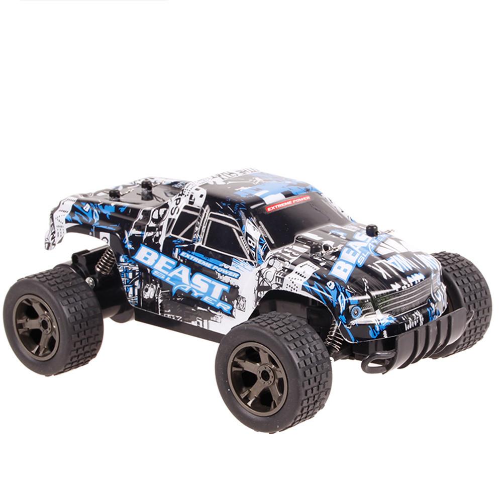 Originele 4WD High-speed Concurrerende Elektrische 2.4Ghz Afstandsbediening Auto Onbreekbaar Opladen Off-road Voertuig RC Racing auto: Blue