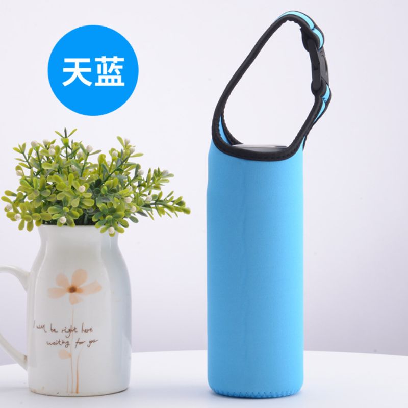 Funda con aislamiento térmico para botella de agua, funda aislante portátil, bolsa de transporte al aire libre con hebilla a presión para 500ML de diámetro, 6-8cm