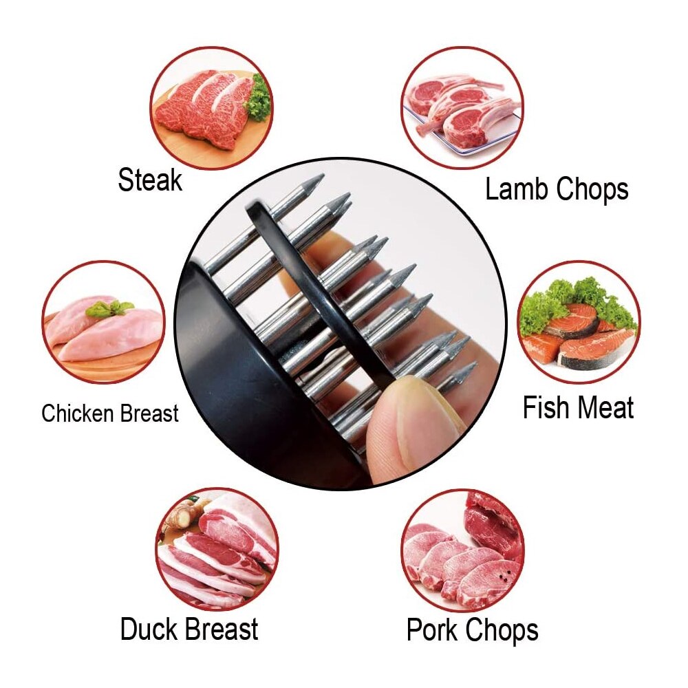 Meat Tenderizer Tool Stainless Steel with Sharp Needle for Cooking Tenderizing Steak Beef Poultry BBQ Kitchen Accessories Tools