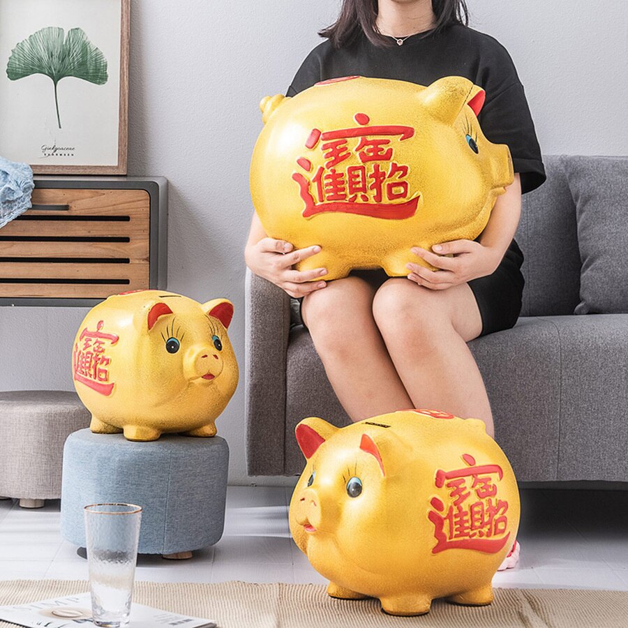 Chinesischen Traditionellen Keramik Sparschwein Gold Sparschwein für Kinder Tirelire Sparschwein Keramik Traditionellen Sparschwein Gold HH50QG