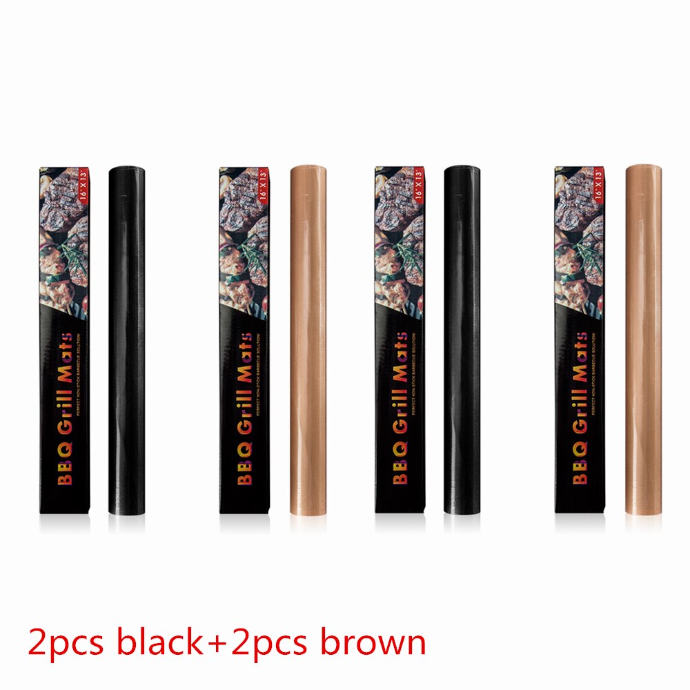 BBQ Tool Set Roasting Sticks Forks Set Campfire Firepit Sausage BBQ Silicone Oil Bottle Baking Mat Cooking Grilling Party Camp: C 4 mats