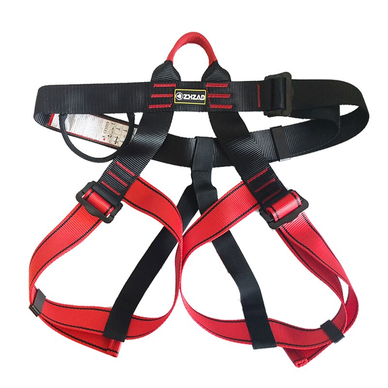 Arnés de escalada al aire libre, cinturón de seguridad para pecho, cinturón de alpinismo para escalada en roca, equipo para rappel: Black and Red