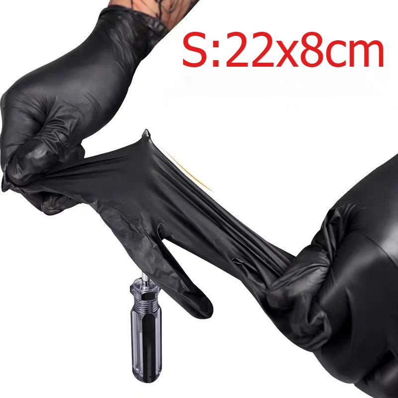 Wegwerphandschoenen Zwarte nitrilhandschoenen Latex Veelzijdig Waterdicht Geschikt voor keukenreiniging Afwassen Koken Auto: YELLOW / 200 stks