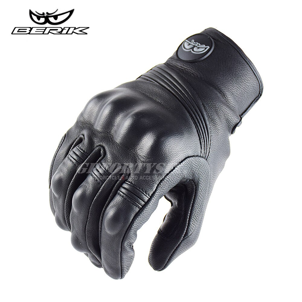 Berik Motorhandschoenen Mannen Touch Screen Lederen Elektrische Fiets Handschoen Fietsen Volledige Vinger Motorbike Moto Bike Motocross Luvas