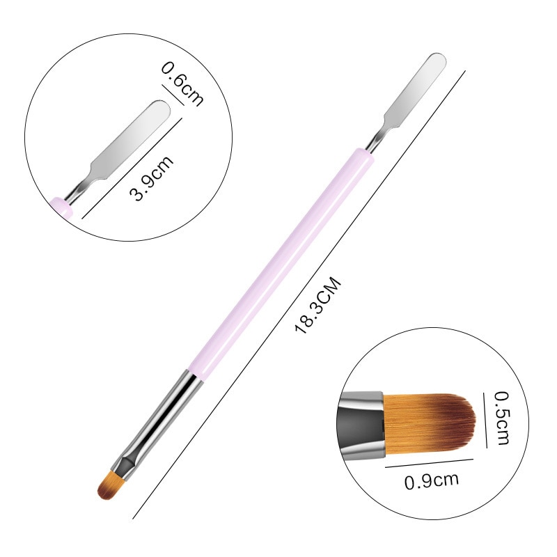 1Pc Nail Drawing Brush Pen Acryl Dubbele Hoofd Uv Gel Polish Nail Quick Extension Diy Roze Wit Art gereedschap