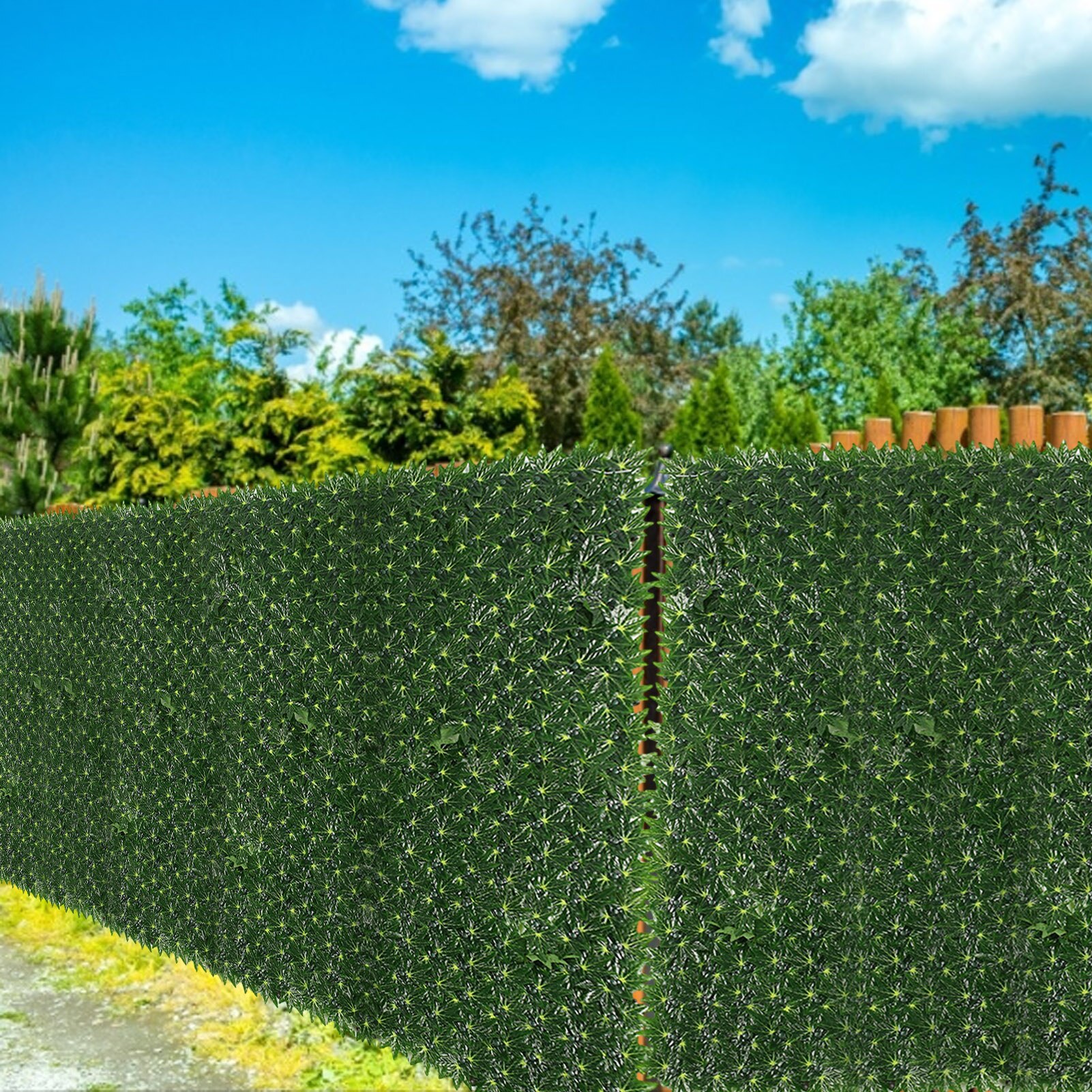 Artificial Leaf Screening Roll Landscaping Fence Privacy Fence Screen Outdoor Garden Backyard Balcony Fence Decorative Panel