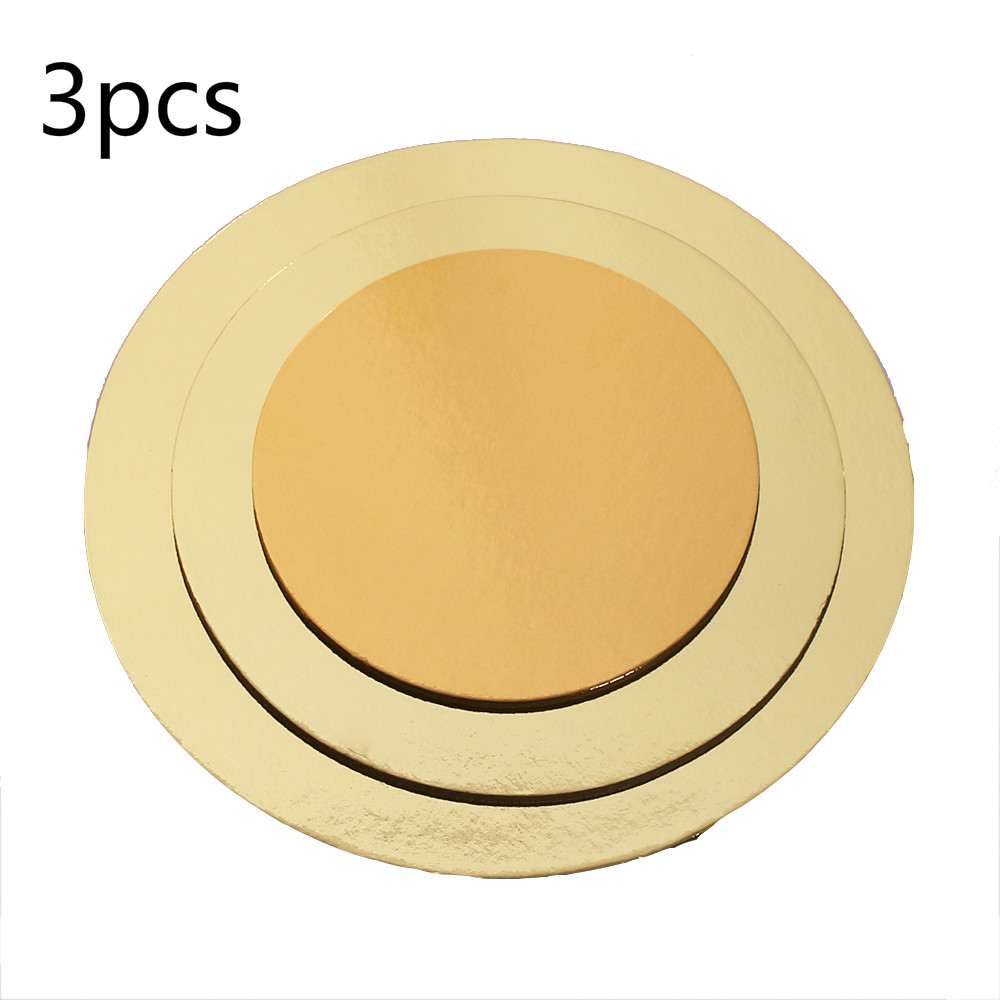 Juego de tableros redondos para pasteles, Base de tablón, bandeja de postre para magdalenas de papel desechable, 6 pulgadas, 8 pulgadas y 10 pulgadas, 1 de cada uno, 18/3 Uds.: Caqui oscuro