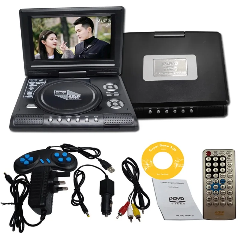 Topp 7.8- tums bärbar bil-dvd-spelare för hemmabruk, vcd-cd-spel-tv-spelare, usb-radioadapter med stöd för fm-radiomottagning - eu-kontakt: Silver-