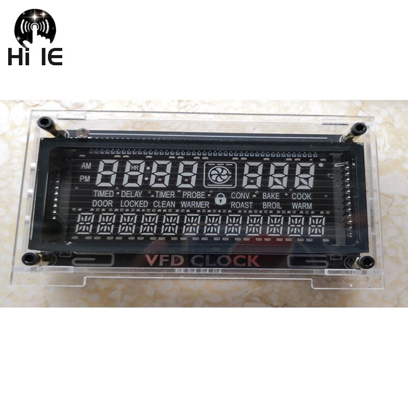 Glass Desktop VFD Clock VFD DIY Kit BoyFriend Digital LED Clock Home Clock Ambient Light VFD screen