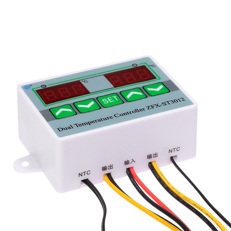 AC 220V Digital LED Dual Thermometer Temperature Controller Thermostat Incubator Control Microcomputer Dual Probe
