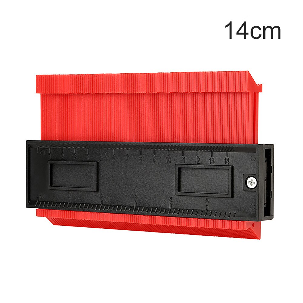 12/14/25cm Profile Gauge Contour Gauges Multi-Functio Template Measuring Tool Gauge Profile Measure Plastic Shape Tool: 14cm red